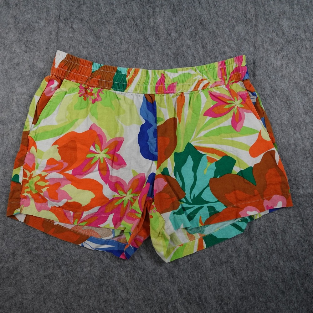 Future Collective Shorts Women Medium Multicolor Floral Linen Blend Alani Noelle
